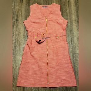 Sharagano retro Aline sleevless zipper dress with 2 front pockets Size 12